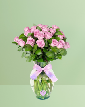 24 rosas lila en jarron, entregas hoy mismo, flores en monterrey