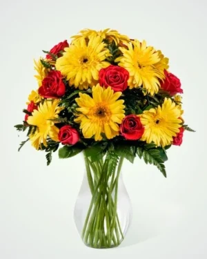 5 gerberas amarillas y rosas rojas para enamorar entregas hoy mismo en monterrey