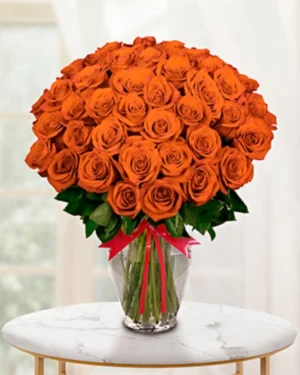 50 rosas naranja a domicilio, florería en monterrey, enviaflores hoy mismo