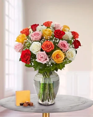 rainbow rose, rosas de colores entrega hoy mismo, flores a domicilio