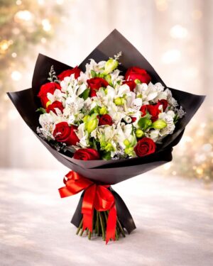 Love Bouquet 12 Rosas y Alstroemerias